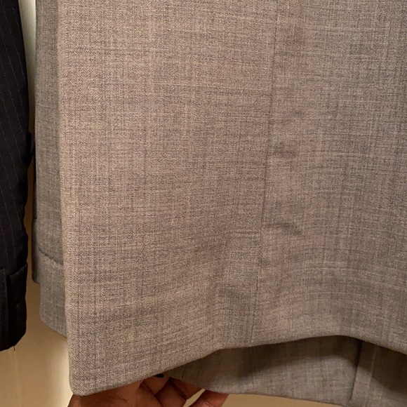 2pair trousers, one gray and one blk pin stripe - Picture 9 of 11